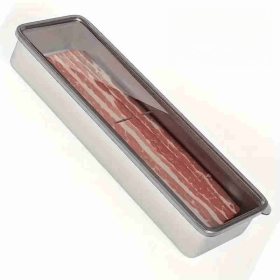 Bacon Container Stainless Steel Airtight Cheese Container Bacon Containers for Refrigerator Food Storage Containers with Lids Deli Meat Saver Bacon Ho