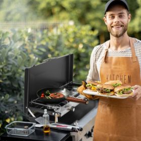 3-Burner Propane Camping Stove 20000 BTUs, Portable Camp Stove with 3 Adjustable Burners and Push-Button Instant Ignition, Portable Camping Grill