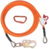 VEVOR 16mm Steel Core Flipline, 12ft(3.6m) Arborist Flipline for Tree Climbing with Alloy Steel Snap Hook & Aluminum Alloy Carabiner