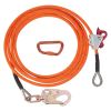 VEVOR 12.7mm Steel Core Flipline, 16ft(4.8m) Arborist Flipline for Tree Climbing with Alloy Steel Snap Hook & Aluminum Alloy Carabiner