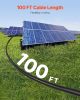 100FT Solar Panel Extension Cable 10AWG Waterproof PV 6mmÂ² Cable Black