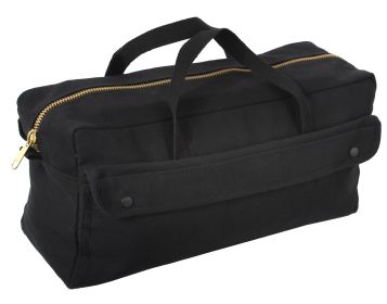 Rothco Canvas Jumbo Tool Bag With Brass Zipper (Color: Black)