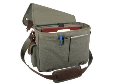 Rothco Canvas Trailblazer Laptop Bag (Color: Olive Drab)