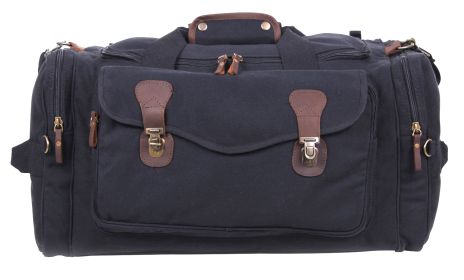 Rothco Canvas Long Weekend Bag (Color: Black)