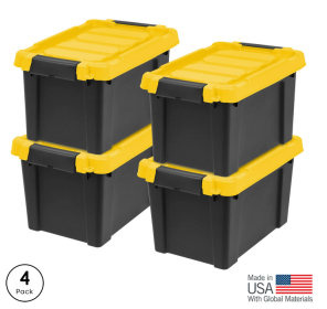 IRIS USA 5 Gal. Plastic Storage Bins with Lids, Latching Totes, Heavy Duty Containers 4Pk (5326288995: IRIS USA 5 Gal. Plastic Storage Bins with Lids)