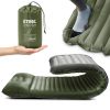 Inflatable Sleeping Mat With Built In Pillow; Foldable For Easy Backpack Storage