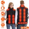 1Pc Heated Vest Men Women Heated Jacket with 23 Heating Zones 3 Heat Levels USB Powered Machine Washable for Winter Hiking Skiing Skating Outdoor Acti