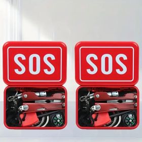 8 Item Emergency Survival Kit With Flint, Essential For The Outdoors (Quantity: 2)