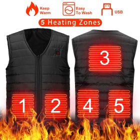 Heated Vest w/ 5 zone heating and 3 Temperature Settings For Men and Women. (size: 2XL)