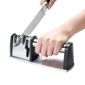 Multifunction Knife Sharpener Handheld Quick Sharpening Stone (Type: Sharpening Stone, Color: Silver)