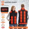 1Pc Heated Vest Men Women Heated Jacket with 23 Heating Zones 3 Heat Levels USB Powered Machine Washable for Winter Hiking Skiing Skating Outdoor Acti