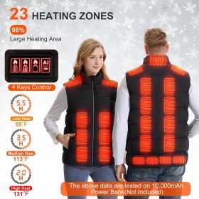1Pc Heated Vest Men Women Heated Jacket with 23 Heating Zones 3 Heat Levels USB Powered Machine Washable for Winter Hiking Skiing Skating Outdoor Acti (size: S)