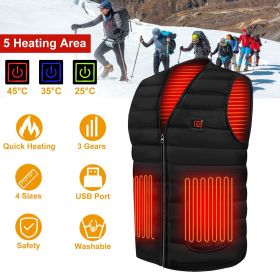 Heated Vest w/ 5 zone heating and 3 Temperature Settings For Men and Women. (size: L)