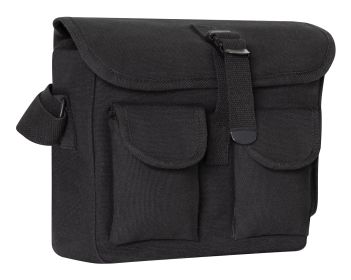 Rothco Canvas Ammo Shoulder Bag (Color: Black)