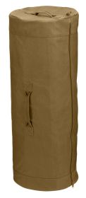 Rothco Canvas Duffle Bag with Side Zipper (Color: Coyote Brown, size: 25" x 42")