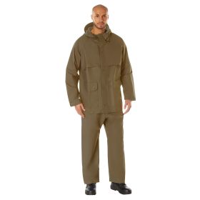 Rothco 2 Piece Microlite PVC Rainsuit (Color: Coyote Brown, size: S)